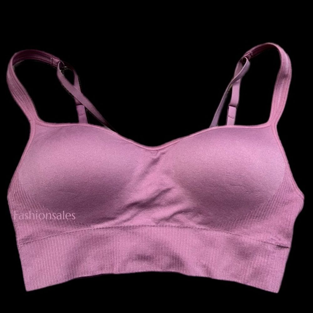 Victorias Secret Seamless Medium Support Padded Sport longline Bra mauve Medium